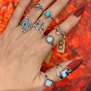 3/$10 NEW Boho Style Rings & MIDI Rings Design Mix / silver tone Bundle NWOT